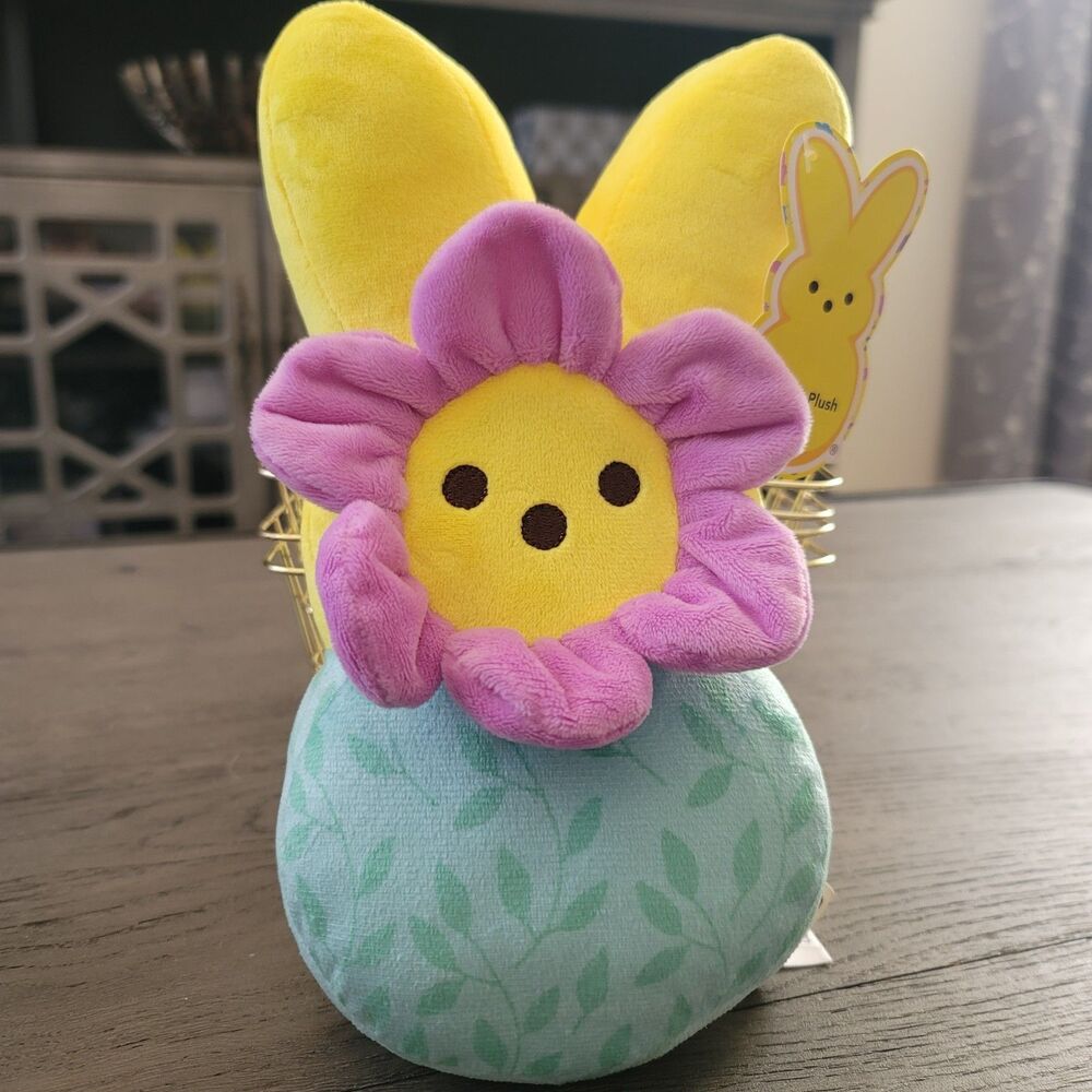 New PEEPS Soft Purple Flower Easter Bunny 10" Stuffed Plush or Any Occasion Gift